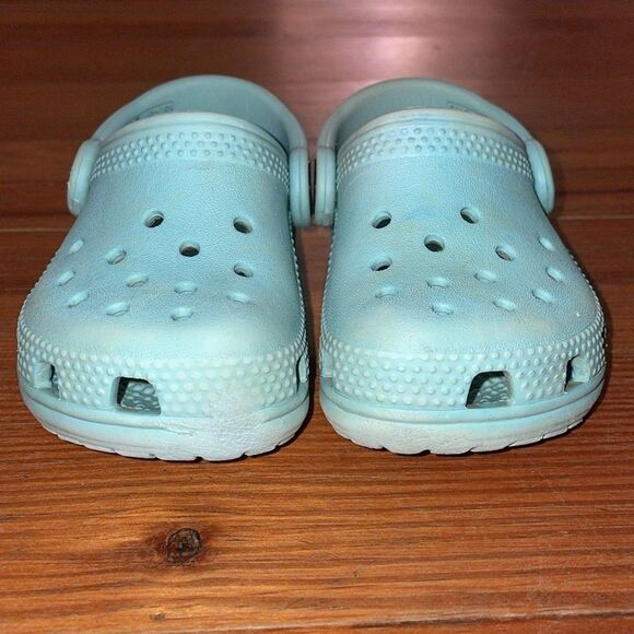 Crocs Green Blue Classic Clog Slip-on Shoe Unisex Toddler Size C5 Comfort Casual - Picture 4 of 12
